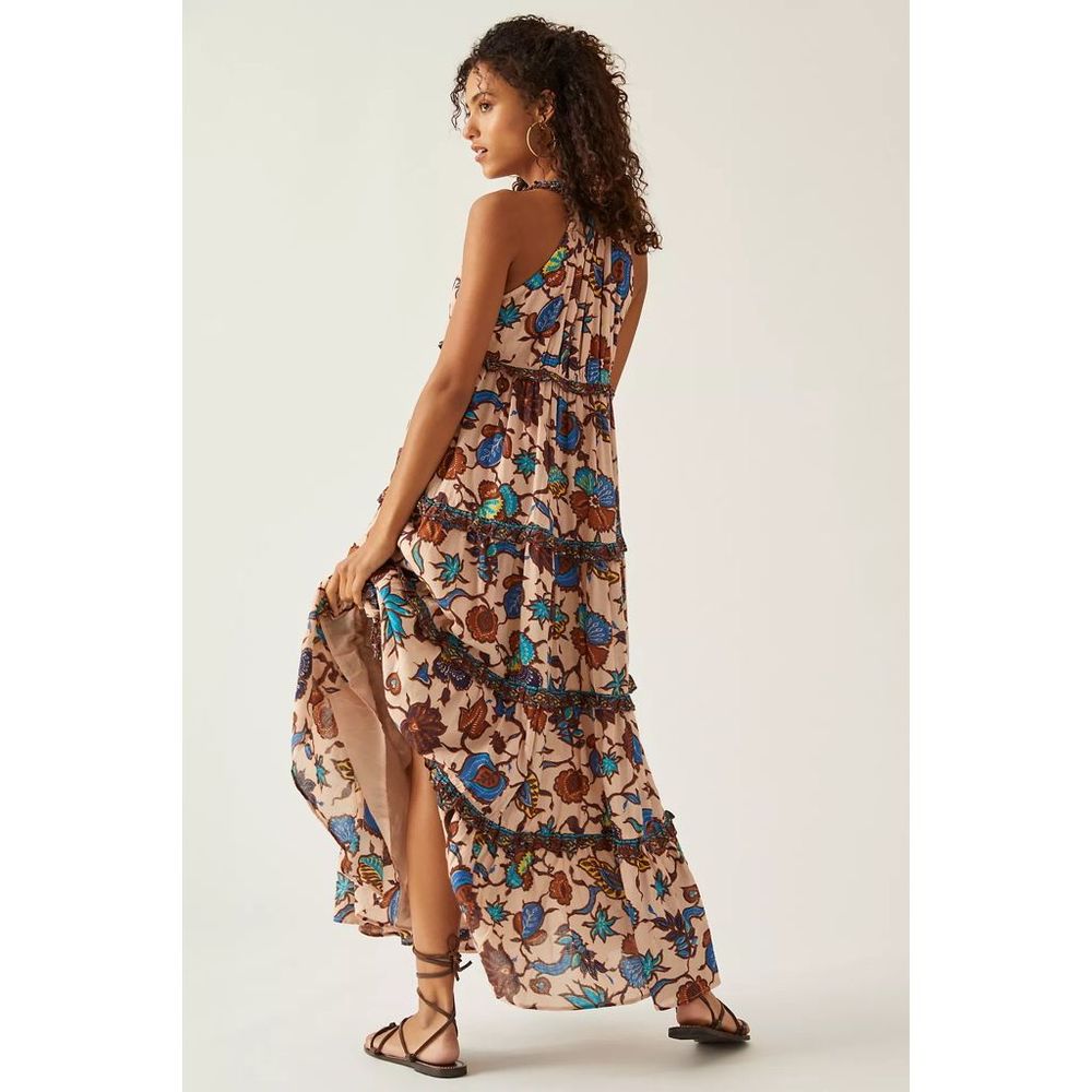 New Anthropologie x Love The Label Boho Printed Maxi Dress sz M - Picture 2 of 7